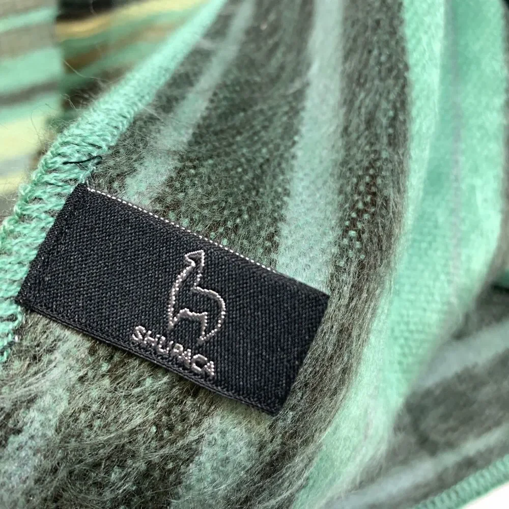 Shupaca Scarf Green Alpaca‎ Blend Preppy Old Money Fairy Granola Y2K 17849